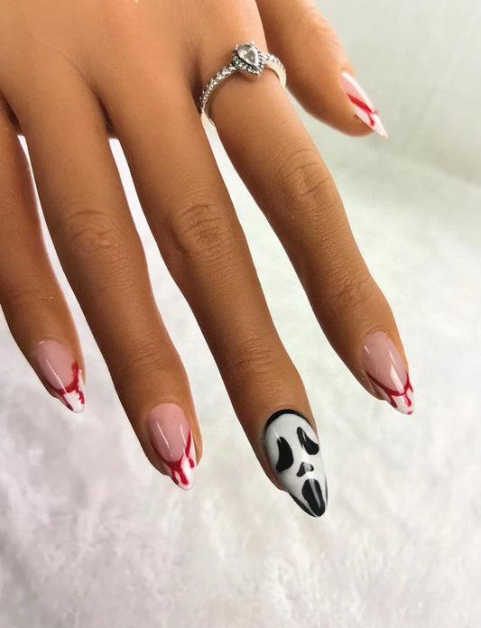 Scream Ghost Face Halloween Press On Nails